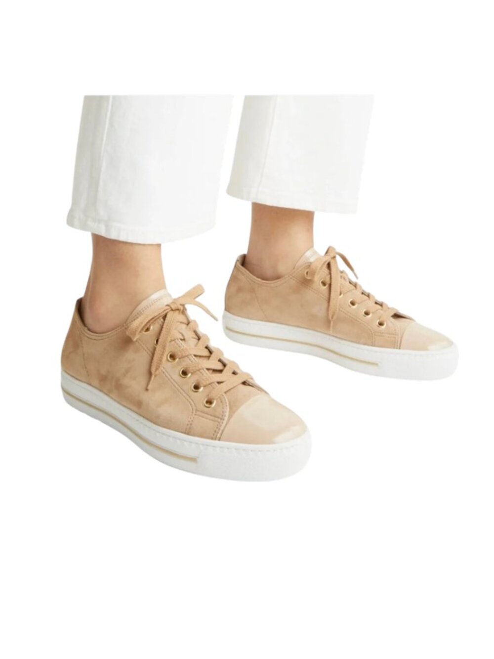 NEW Paul Green Sophie Low Top Sneakers Trainers Womens 5 7.5 Sahara Tan Lace Up - Picture 2 of 13
